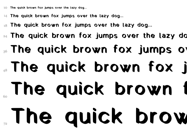 Quick Run font waterfall